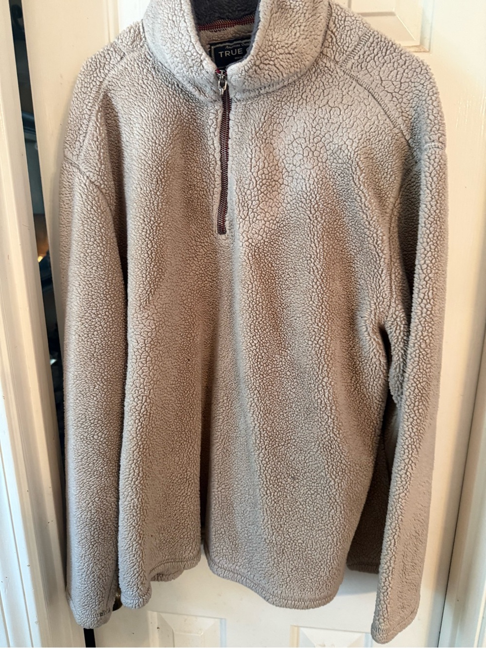 True Grit Men's Taupe Sherpa Half-Zip Pullover